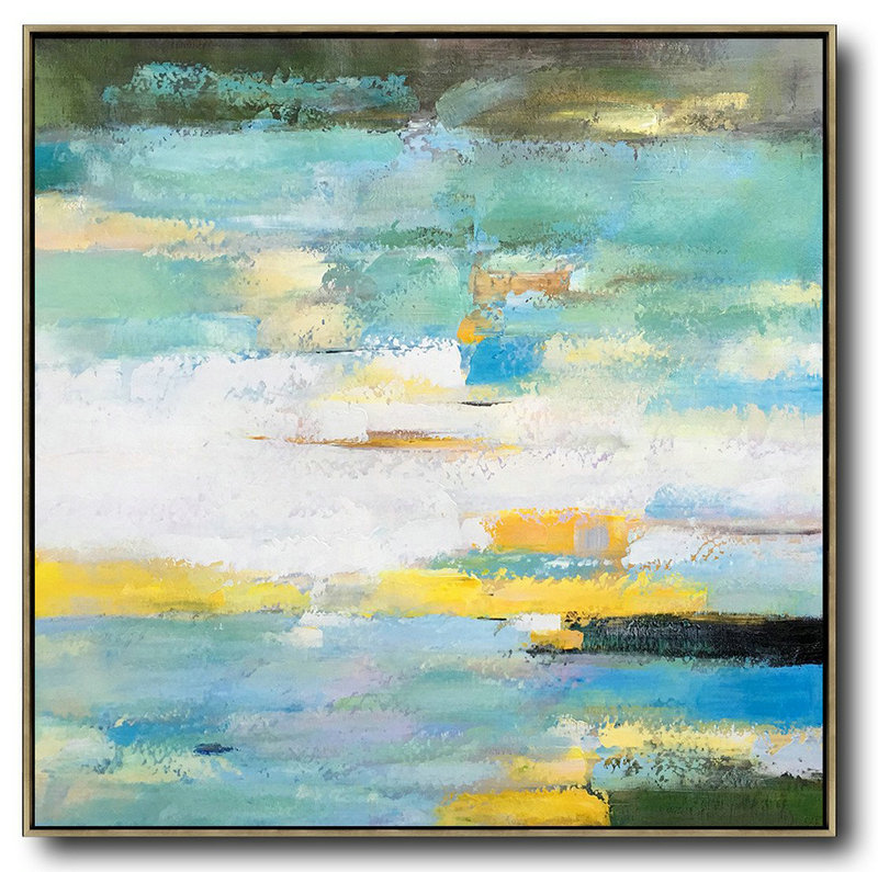 Original Painting Hand Made Large Abstract Art,Oversized Contemporary Art,Acrylic Painting Canvas Art,White,Green,Yellow.etc